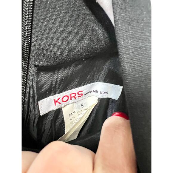 KORS Michael Kors Sleeveless Halter Neck Shift Midi Dress Black Womens Size US 6 - Picture 3 of 4